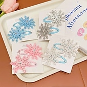 preiswerte Haarspangen-2 Stück kinderkleidung Mädchen Haarzubehör Aktiv Süß Party Geburtstag Schneeflocke Rosa Blau