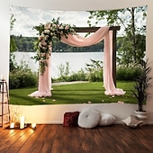 cheap Wedding-Wedding Decorations Backdrop Photograph Wedding Wall Hanging Large Tapestry Art Mural Decor Blanket Curtain Home Bedroom Living Room Decoration
