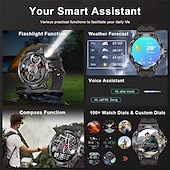 Χαμηλού Κόστους Smartwatch-kc89 έξυπνο ρολόι bt κλήσης φακός led πυξίδα καρδιακός ρυθμός 760mah έξυπνο ρολόι μεγάλης μπαταρίας