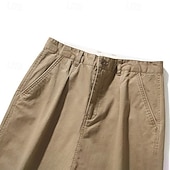 economico Pantaloni Elite da Uomo-Per uomo Joggers Pantaloni a carota affusolati Tasca Tinta unica Lunghezza intera All&#039;aperto Vacanza Feste Vacanza Vintage CachiA Nero Micro-elastico