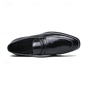 cheap Semi-Formal-Men&#039;s Black and White Faux Leather Loafers with Cut-Out Strap Detail - Elegant Slip-On Shoes for Formal and Business Attire