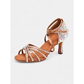 economico Scarpe per balli latini-scarpe da ballo da donna comode ed eleganti - con suola in pelle scamosciata e soletta imbottita