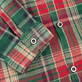 economico Camicie da uomo-Per uomo Camicia Camicia di flanella Sovracamicia Camicia di Natale A quadri Esterno Strada Nero Verde Caffè Manica lunga Con cappuccio Inverno Primavera &amp; Autunno Abbigliamento
