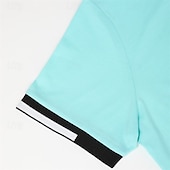 cheap Men&#039;s Classic Polo-Men&#039;s Sports Polo Shirts Golf Shirt Casual Ribbed Polo Collar Short Sleeve Fashion Basic Solid Color Patchwork Summer Regular Fit Black White Red Blue Green Sports Polo Shirts