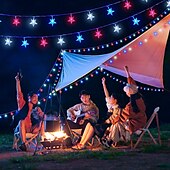 cheap Plug String Lights-RGB Pentagram String Lights with 13 Keys Remote Controller 100-800 LEDs &amp; 12m-30m Fairy Lights for Outdoor Camping Holiday 31V