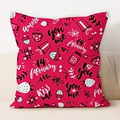 abordables Housse de coussin de vacances-Housse de coussin décorative en forme de rouge à lèvres de mariage 1PC Housse de coussin carrée douce Housse de coussin pour chambre salon canapé fauteuil