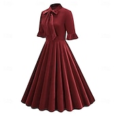 cheap Dresses-Retro Vintage 1950s Cocktail Dress Dress Flare Dress Solid Color Women&#039;s Masquerade Event / Party Bachelorette Party Festival Adults&#039; Dress Homecoming Dresses