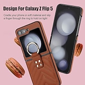 お買い得  サムスン用ケース-電話 ケース 用途 サムスンのギャラクシー Zフリップ6 Z Flip 5 Z Flip 4 Z Flip 3 バックカバー リングバックル 耐衝撃 レトロ風 TPU PUレザー