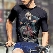 Недорогие Мужские джерси-Муж. Велокофты Графика С короткими рукавами Велоспорт Футболка Футболка Джерси с 3 задними карманами Горные велосипеды Быстровысыхающий Анатомический дизайн Фитиль Дышащий Виды спорта