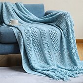 halpa Peitteet-pohjoismainen sohvapeite minimalistinen yksivärinen muotoilu sopii kesäkäyttöön toimistoihin tai ilmastoituihin tiloihin. Pehmeä ja kevyt neule, joka sopii mainiosti päiväunille, sohvanpeitteille tai