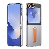 cheap Samsung Cases-Phone Case For Samsung Galaxy Z Flip 7 Z Flip 6 Z Flip 5 Z Flip 4 Z Flip 3 Back Cover with Stand Holder Magnetic Support Wireless Charging Retro TPU PC