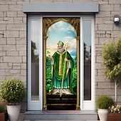 billige Ferievev-saint patrick&#039;s day dørteppe lucky shamrocks dørgardindekorasjon bakgrunn innendørs/utendørs dørbanner til inngangsdør gårdshus