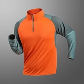 abordables Tapas-Hombre Camiseta Camiseta para senderismo Manga Larga Cremallera de un cuarto Camiseta Camiseta musculosa Camiseta elástica de culturismo Al aire libre Secado rápido Rutina de ejercicio Suave Reductor