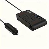 olcso Autós töltő-200w autós inverter dc 12v-110v ac autó inverter 3 usb 1 Type-c port töltő adapter autós dugós átalakító be/ki kapcsolóval és áram LED képernyővel személyautókhoz és teherautókhoz