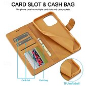 economico Cover per iPhone-telefono Custodia Per iPhone 16 Pro Max Plus iPhone 15 Pro Max Plus iPhone 14 13 12 11 Pro Max Plus Mini Copertina ribaltabile Con supporto A calamita Slot per schede Retrò TPU pelle sintetica