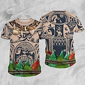 billige Tegneserie- og filmkaraktergrafikk-Moana Maui T-skjorte 3D Figurer Graphic Til Par Herre Dame Voksne Karneval Maskerade 3D-utskrift Fest Fritid / hverdag