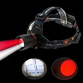 Χαμηλού Κόστους Φώτα κεφαλής-2 σε 1 usb επαναφορτιζόμενο κόκκινο  &amp; λευκό φως προβολέα τακτικά κυνηγετικά φώτα κεφαλής για κυνήγι  &amp; κατασκήνωση