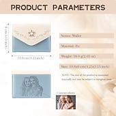 economico Per le donne-Portafoglio in PU inciso personalizzato miglior regalo per mamma – Regalo di matrimonio personalizzato per coppia portafoglio in pelle a pieghe con foto floreale per lei regalo per matrimonio festa