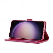 お買い得  サムスン用ケース-Samsung Galaxy S24 S24 Ultra Plus S24 FE S23 S22 S21 S20 Ultra Plus FE S25 Ultra用のスタンドホルダー、マグネットカードスロット、レトロTPU PUレザーのフリップカバー