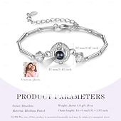 cheap For Women-Personalized Projection Bracelet Custom Best Gift for Mom – Rhodium-Plated Couple Themed Bracelet with Photo Projection, Ideal for Wedding, Mother&#039;s Day, or Girlfriend Gift