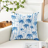 abordables Taies d&#039;Oreiller-Housse de coussin décorative à motif de palmiers, 1 pièce, taie d&#039;oreiller carrée douce pour chambre à coucher, salon, canapé, chaise