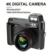 Χαμηλού Κόστους Action Κάμερες-Ψηφιακή κάμερα 4k hd ρετρό αντιολισθητική λαβή 1500mah χρονοδιακόπτης μπαταρίας λιθίου για λήψη φορητού υλικού κοιλιακών για αρχάριες οικογένειες  &amp; ηχητικός συναγερμός ταξιδιού με USB/μπαταρία