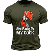 billiga Mäns grafiska t -shirt-Herr Bokstavstryck Rolig kuk T-shirt T-tröja 100 % bomull Kortärmad Grafisk Skjorta Svart Vit Armégrön Bekväm t-shirt Semester Gata Modedesignerkläder