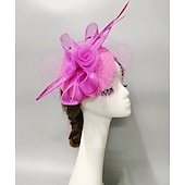 economico Fascinator-fascinators A rete Cappello di velo Matrimonio Corsa di cavalli Con Piume Cappellini Copricapo Copricapo