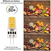 abordables Ampoules LED double broche-Ampoules LED à culot à deux broches G4 5 W T3 JC équivalent à une lampe halogène 30 W AC/DC 12 V 24 V lumières LED à intensité variable blanc chaud pour lustre sous éclairage d&#039;armoire 10 pièces