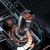 お買い得  車用充電器-sc01 qc3.0 usbc type-c デュアルポート ミニカーチャージャー 急速充電 FM トランスミッター プレーヤー 3.1a 急速充電 usb チャージャー付き