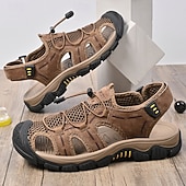 baratos sandálias de exterior-Sandálias masculinas para atividades ao ar livre, com design durável e respirável, tiras ajustáveis e sola antiderrapante. Perfeitas para caminhadas, atividades aquáticas, férias na praia e uso casual no verão.