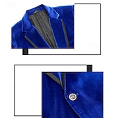 levne Pánské klasické blejzry-Pánské Blejzr Sametové blejzry Obchod Koktejlový večírek Svatebnívečírek Módní Na běžné nošení Jaro &amp; podzim Polyester Pevná barva Kapsy Knoflíky Pohodlné Jednořadé Blejzr Černá Rubínově červen