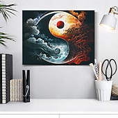halpa LED-seinätaide-taiji zen yinyang led-kangas seinätaide led valaistu seinäsisustus 2aa paristokäyttöinen valaistu kangasprintti led-valo keittiön makuuhuoneen tai kodin sisustus