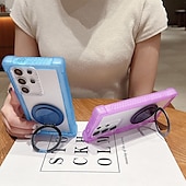 お買い得  サムスン用ケース-電話 ケース 用途 サムスンのギャラクシー S24 Ultra S24 Plus S24 S25ウルトラ バックカバー スタンド付き 磁石バックル ワイヤレス充電をサポート レトロ風 TPU PC