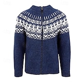 preiswerte Herren Strickjacke-Herren Strickjacke Kurzer Pullover Zip Pullover Reißverschluss Strickpullover Gerippt Stricken Normale Oberteile Patchwork Tasche Farbblock Ständer Modisch Klassisch Urlaub Freizeitskleidung
