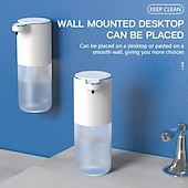 abordables Distributeurs à savon-Distributeur de savon automatique d&#039;une capacité de 380 ml - rechargeable par USB sans contact et technologie de détection de mouvement