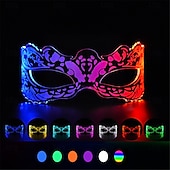 cheap Decorative Lights-Acrylic LED Glasses Mask- Lighted Up Festive Party Cheer Butterfly Glasses, KTV Bar Glasses with Colorful Changes Button Battery Powered - 1PC