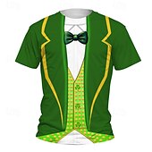 billiga Pojkens 3D Vision &amp; Geometri-St Patrick Pojkar 3D Grafisk T-shirt Kortärmad Sommar Vår Mode Grundläggande Barn 4-12 år Rund hals Utomhus Ledigt Dagligen Normal