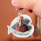 cheap Memorial Gift-Personalized Acrylic Memorial Photo Keychain, Custom Keychain Sympathy Keepsake for Loss of Loved One,Butterfly Shaped Memorial Gifts Remembrance Decoration - Bereavement Condolences Gifts