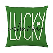 billiga Kuddfodral för semester-dekorativa slängkuddar fodral saint patrick&#039;s day 1 st shamrock mjukt fyrkantigt kuddfodral örngott för sovrum vardagsrum soffa soffstol