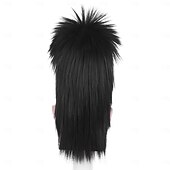 cheap Perucas Históricas-Unisex Long Black 70s 80s Mullet Cher Glam Rock-Rocker Cosplay Wigs for Women and Men Halloween Themed Costume Party For Carvinal