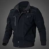 preiswerte Fleece &amp; 3 in 1 Jacken-Herren Wanderjacke Cargo-Jacke Draussen Windundurchlässig Windbreaker-Jacke Reisen Schwarz Armeegrün Khaki