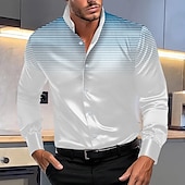 economico Camicie eleganti da uomo-Per uomo Camicia con colletto a fascia Camicia in raso Camicie Liscio Matrimonio Esterno Bianco Rosso Blu marino Arancione Manica lunga Estate Primavera Abbigliamento