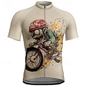 billiga Tröjor för män-Herr Cykeltröja Grafisk Kortärmad Cykel T-shirt Tröja med 3 bakfickor Bergscykling Snabb tork Anatomisk design Uppsugande Andningsfunktion sporter Svart Kaki Kläder