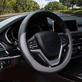 economico Copristerzo per auto-coprivolante in microfibra in pelle universale 38cm coprivolante auto bianco