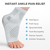 cheap Braces &amp; Supports-Ankle Brace for Sprained Ankle, Arch Support Compression Sleeve Socks for Women Men, Achilles Tendonitis Brace Wraps for Plantar Fasciitis, Foot Swelling Relief 1PC