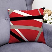cheap Geometric Style-Argyle Pattern Decorative Toss Pillows Cover 1PC Soft Square Cushion Case Pillowcase for Bedroom Livingroom Sofa Couch Chair Black Grey White Red