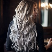 abordables Perruques Synthétiques Sans Bonnet-perruques de remplacement de cheveux perruque synthétique longue bouclée ondulée pour femmes noires utilisation quotidienne de fête
