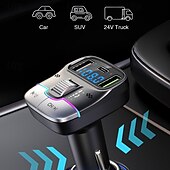 levne Bluetooth sady do auta / handsfree-nabíječka do auta dual usb chytré rychlé nabíječky s nabíjecím kabelem bluetooth 5.0 fm vysílač mp3 přehrávač