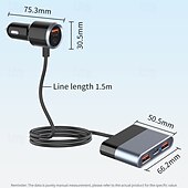 baratos Carregadores de automóveis-super power 76w multi 5 portas qc 3.0 carregador rápido sc03 adaptador de expansão pd tipo c carregador de carro para celular